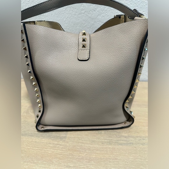 Genuine Leather Rivet Shoulder Bag - Picture 6 of 11